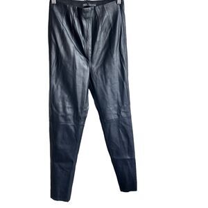 Zara Blogger Fave Faux Leather High Rise Black Leggings Size S